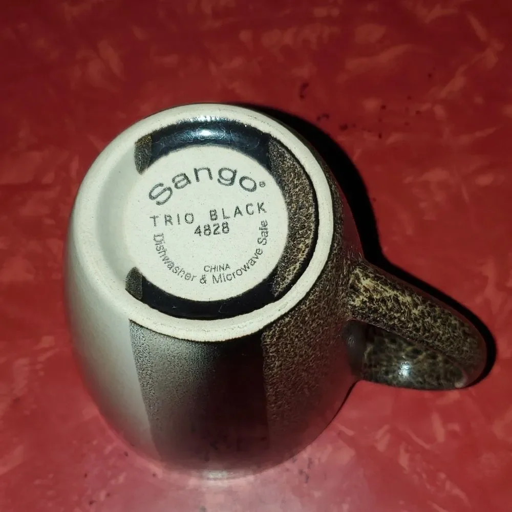 Sango 4828 Tri Black Cup Mug 12 oz